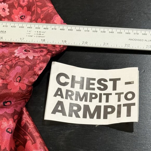 Vintage Y2K Self Esteem Babydoll Red Satin Floral Top Fairy Vamp Womens Size 2X - Picture 7 of 8